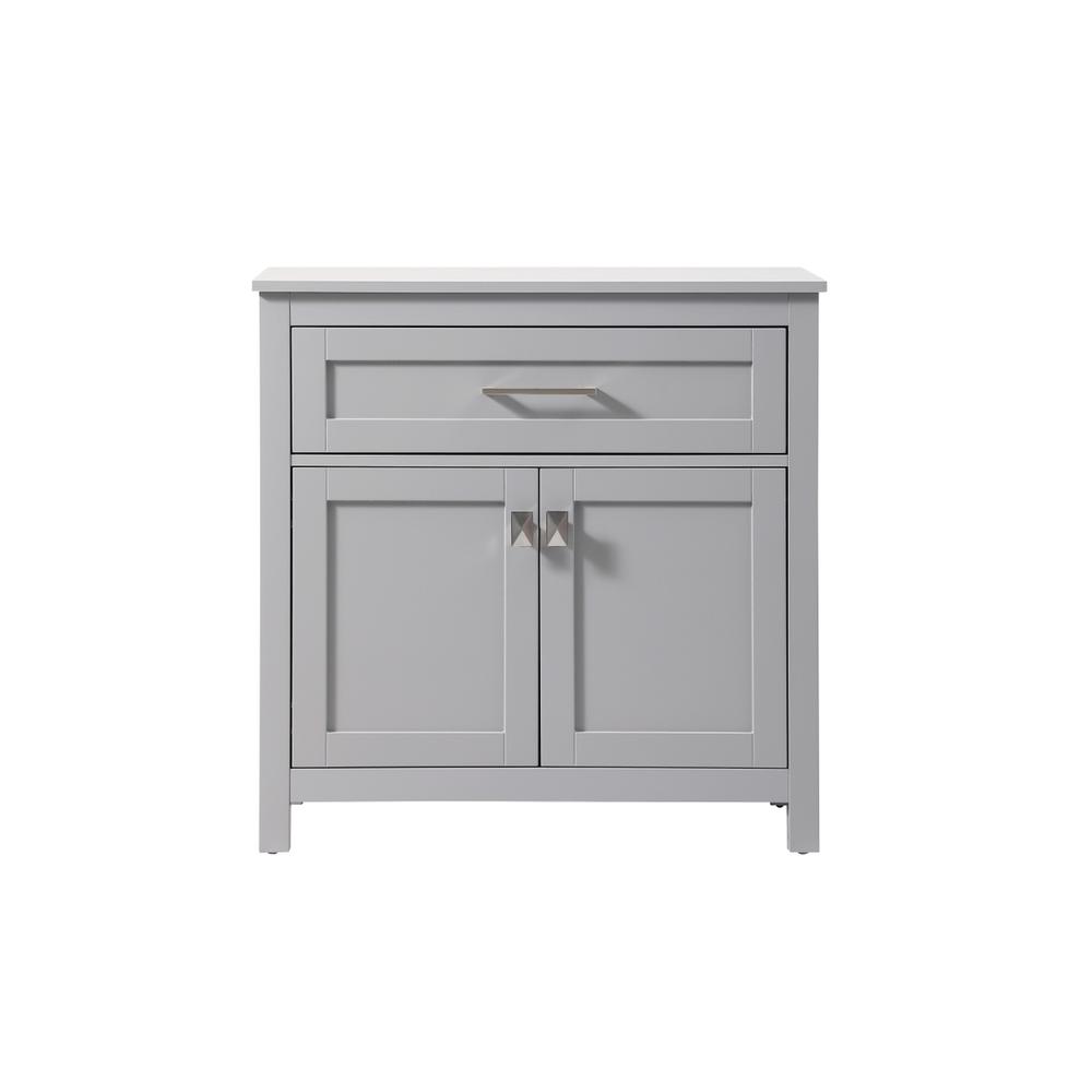 30 Inch Wide Bathroom Storage Freestanding Cabinet In Grey. Picture 1
