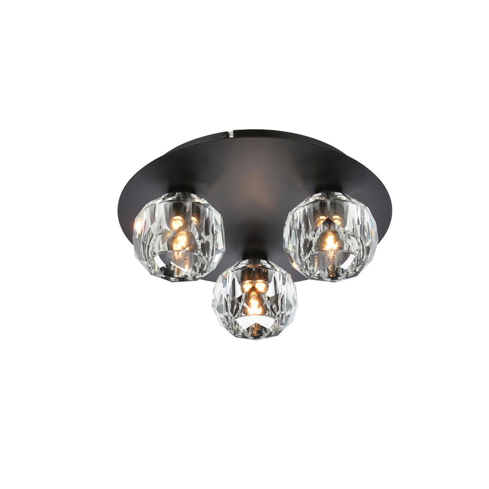 Graham 3 Light Ceiling Lamp in Black. Picture 2