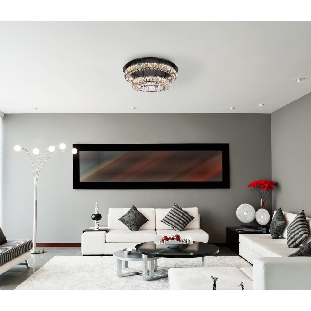 Monroe 30 inch LED double flush mount in black. Picture 7