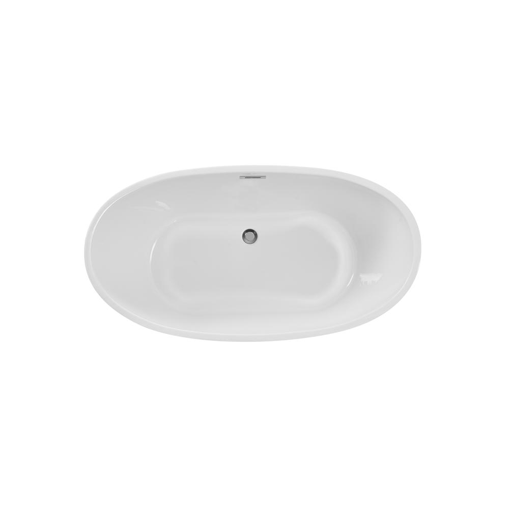 54 inch soaking double slipper bathtub in glossy white. Picture 9