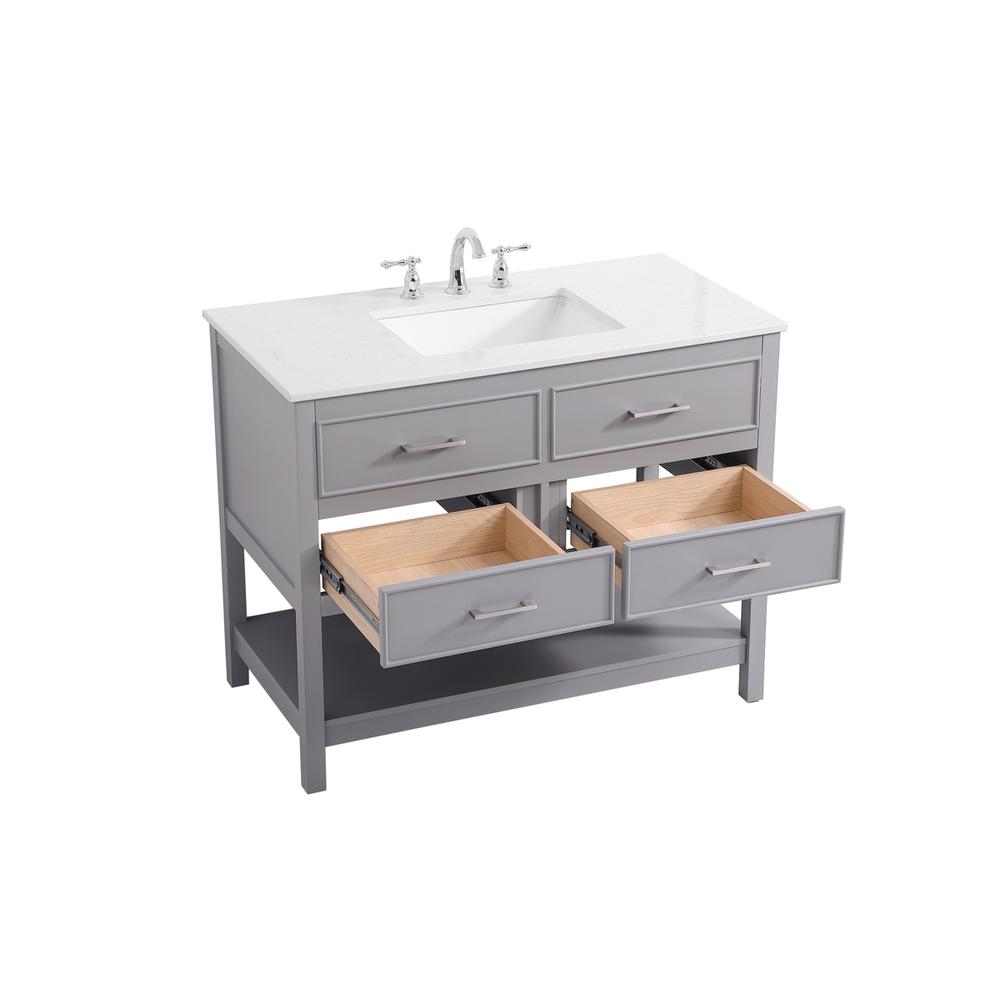 42 inch Single bathroom vanity in gray. Picture 9