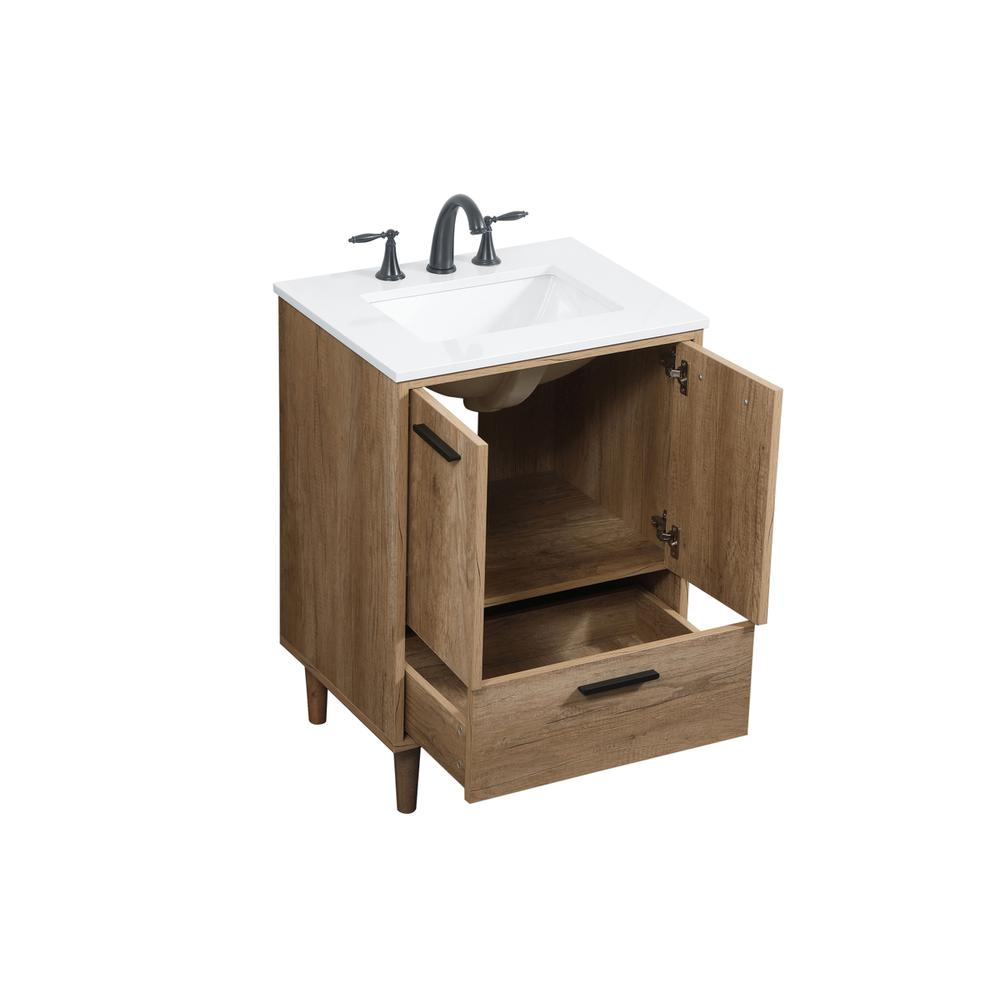 24 inch Single bathroom vanity in natural oak. Picture 9