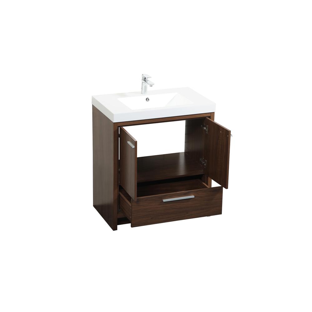 30 inch Single bathroom vanity in Walnut. Picture 9