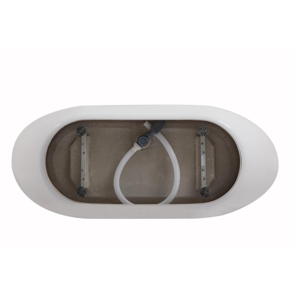 67 inch soaking bathtub in glossy white. Picture 13