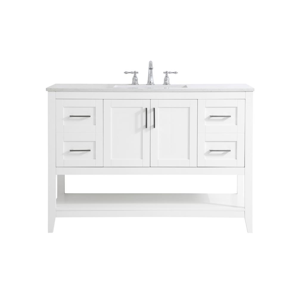 48 inch Single Bathroom Vanity in White. Picture 1