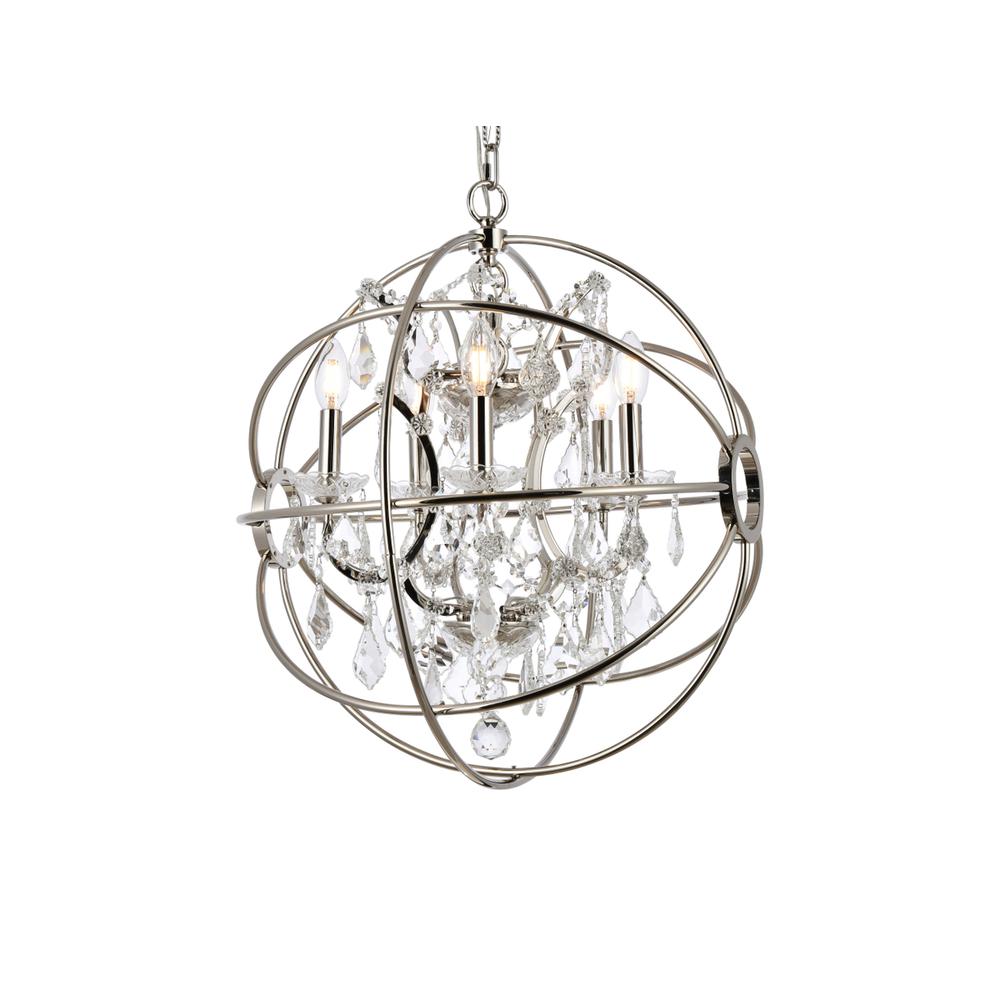 Geneva 5 light polished nickel Pendant Clear Royal Cut crystal. Picture 2