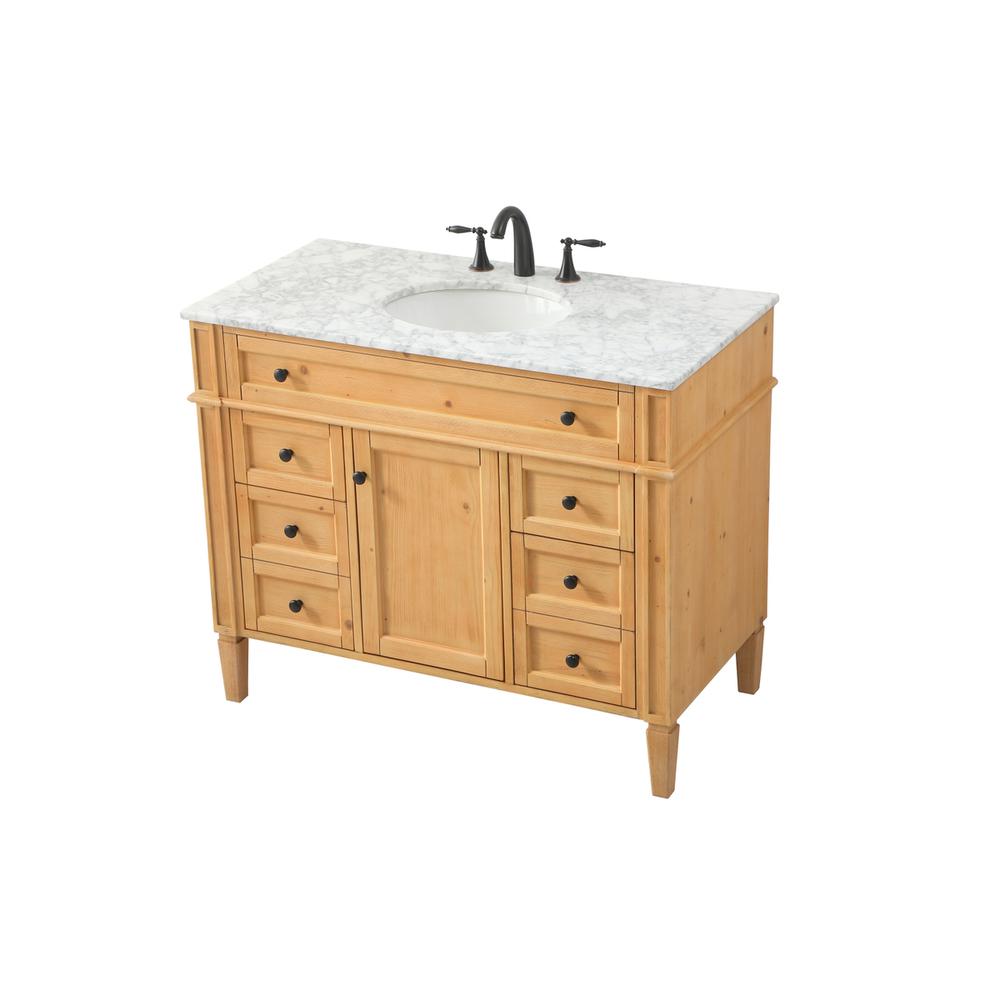 42 inch Single bathroom vanity in natural wood. Picture 8
