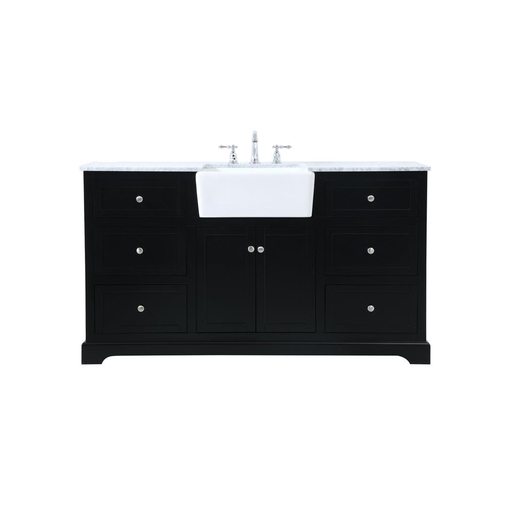 60 inch Single bathroom vanity in black. Picture 1