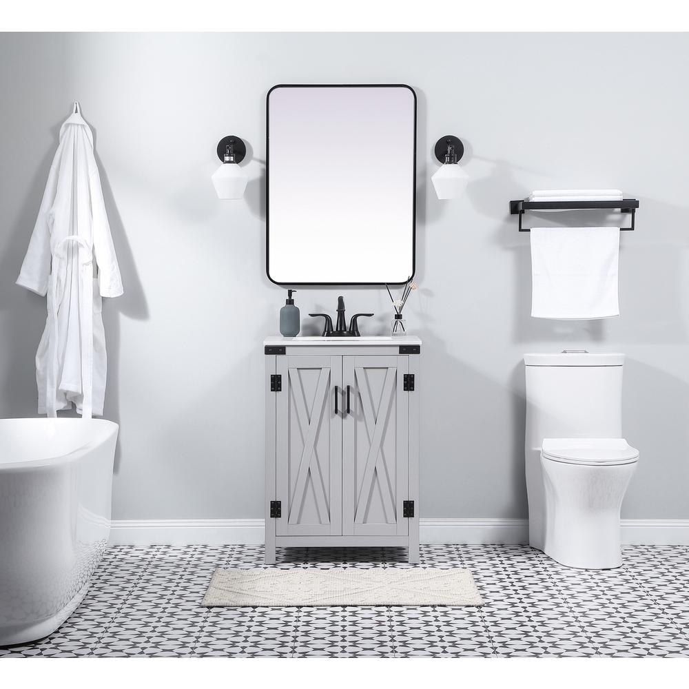 24 inch Single bathroom vanity in grey. Picture 4