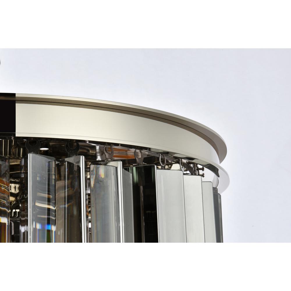 Sydney 6 light polished nickel Flush Mount Silver Shade (Grey) Royal Cut Crystal. Picture 4