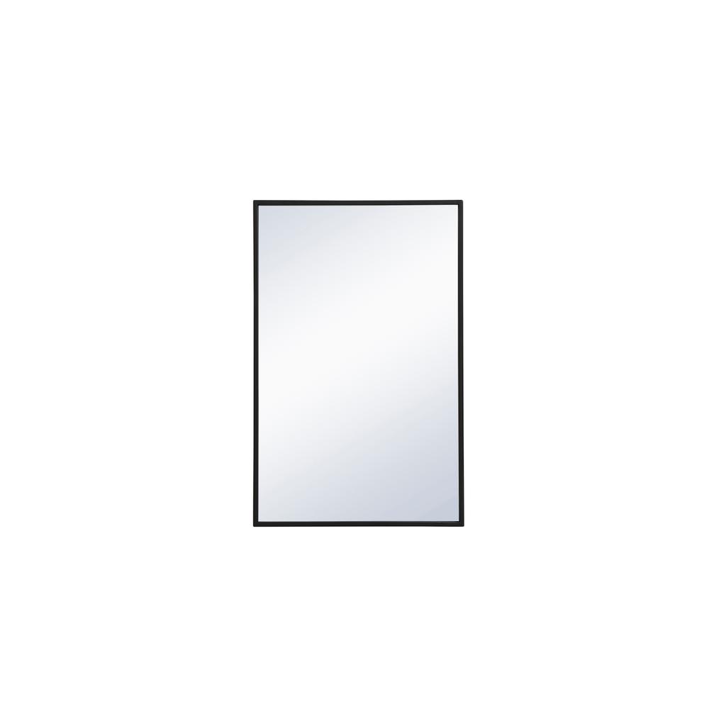 Metal frame rectangle mirror 18x28 inch in black. Picture 1
