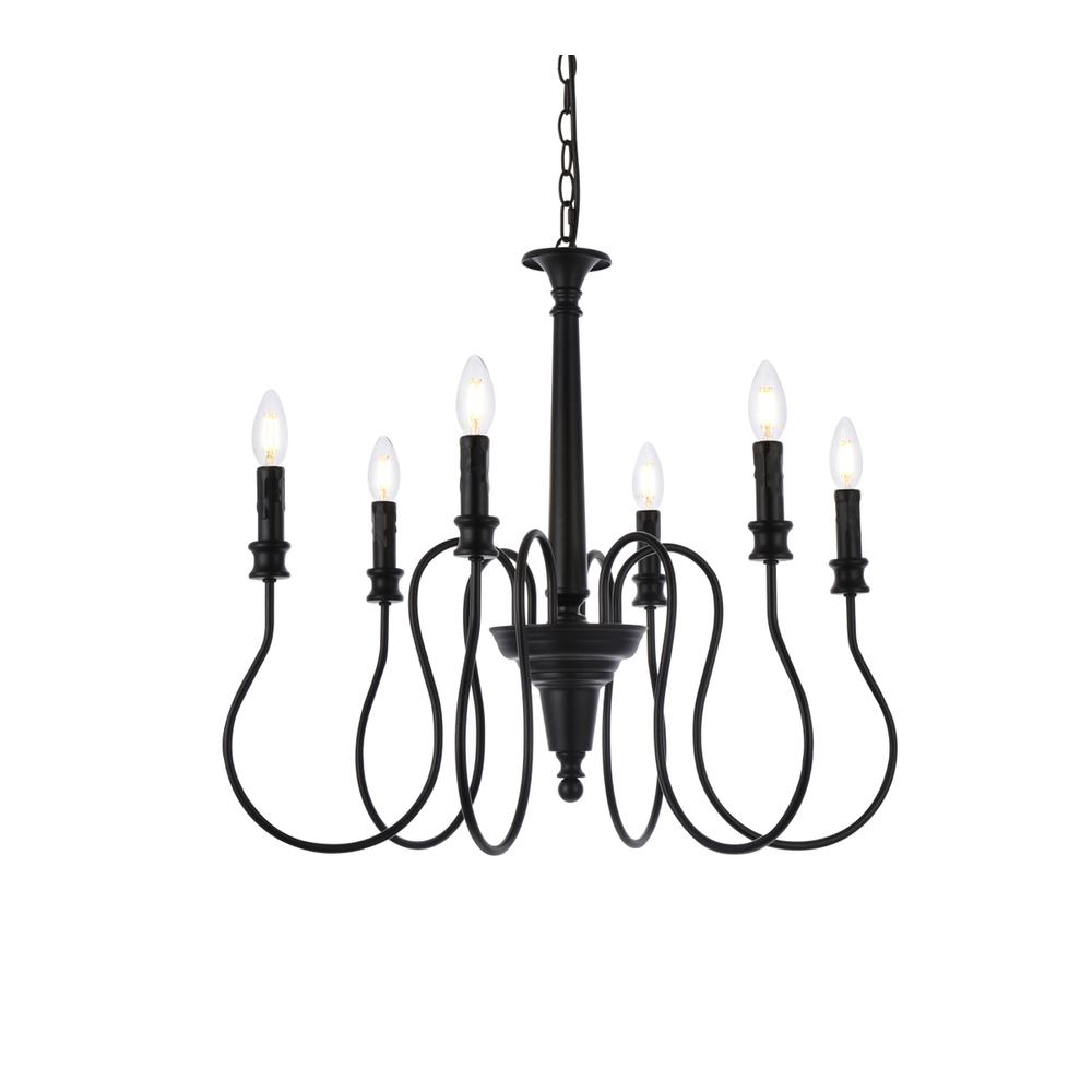 Flynx 6 lights pendant in black. Picture 2