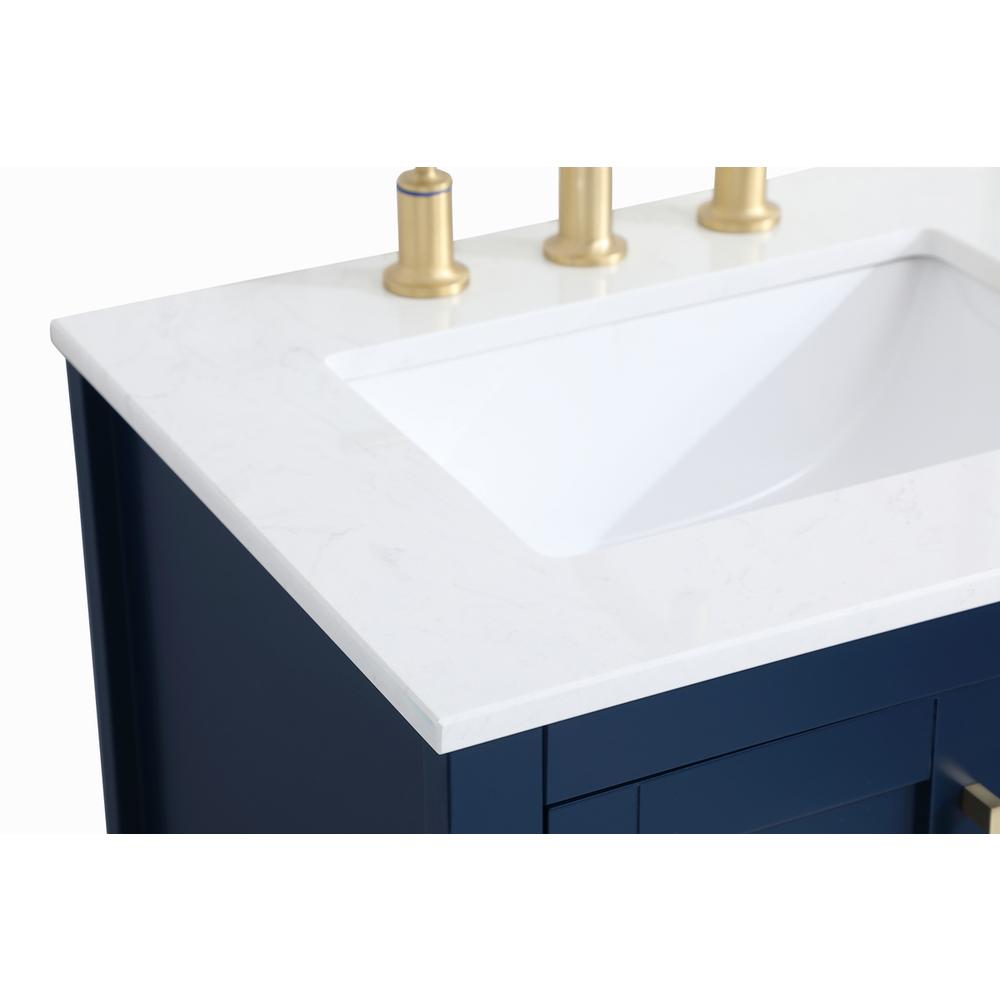 24 inch Single Bathroom Vanity in Blue. Picture 10