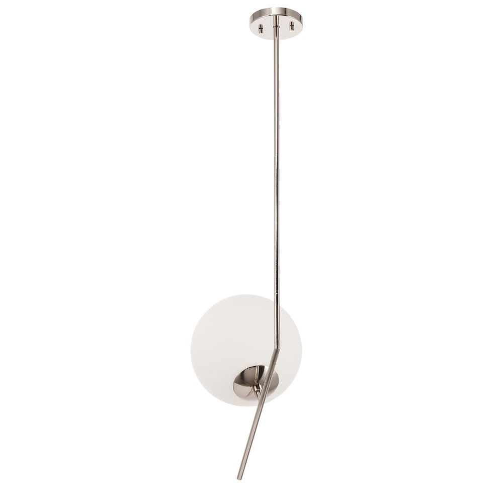Ryland 1 Light Chrome And Frosted White Glass Pendant. Picture 7