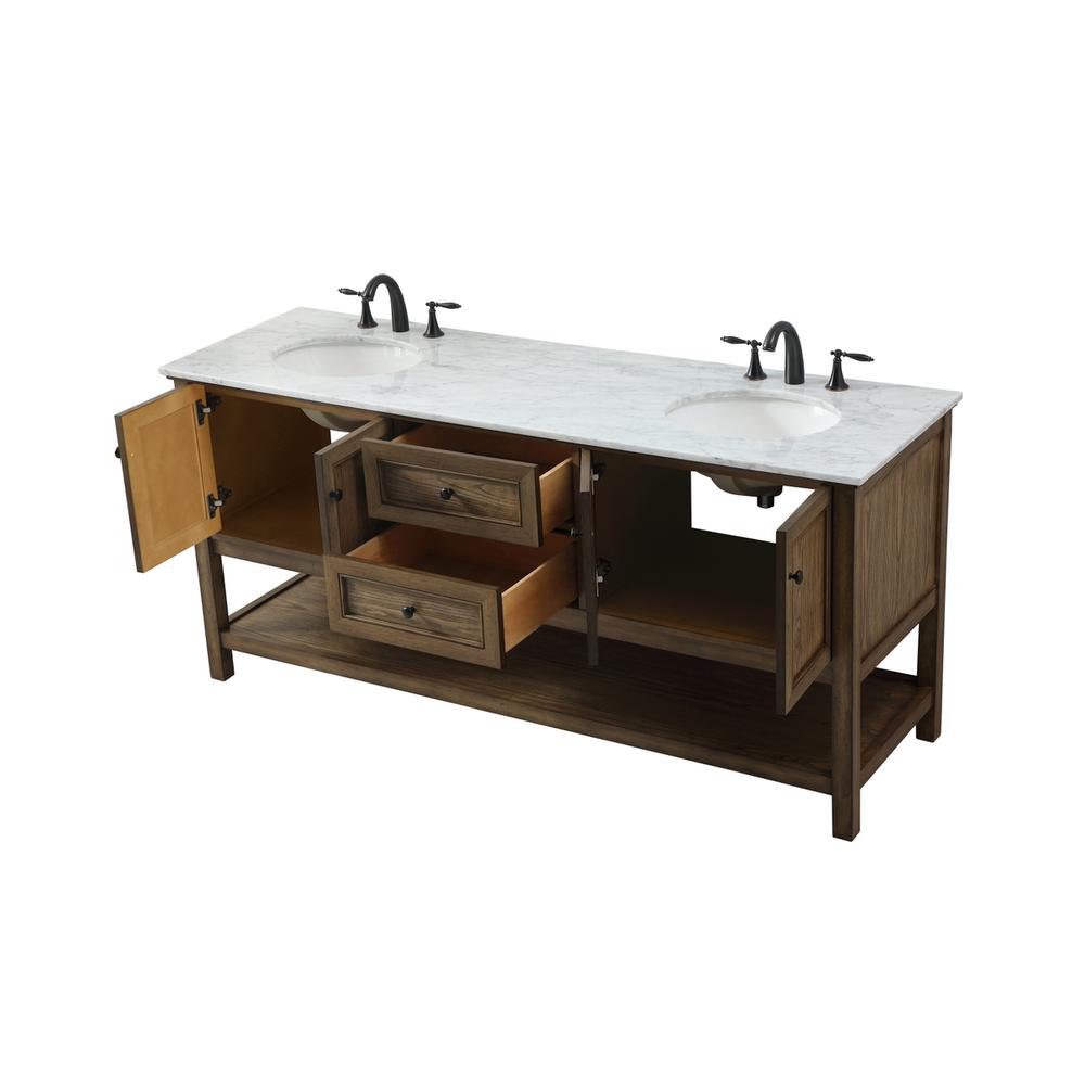 72 inch double bathroom vanity in driftwood. Picture 9