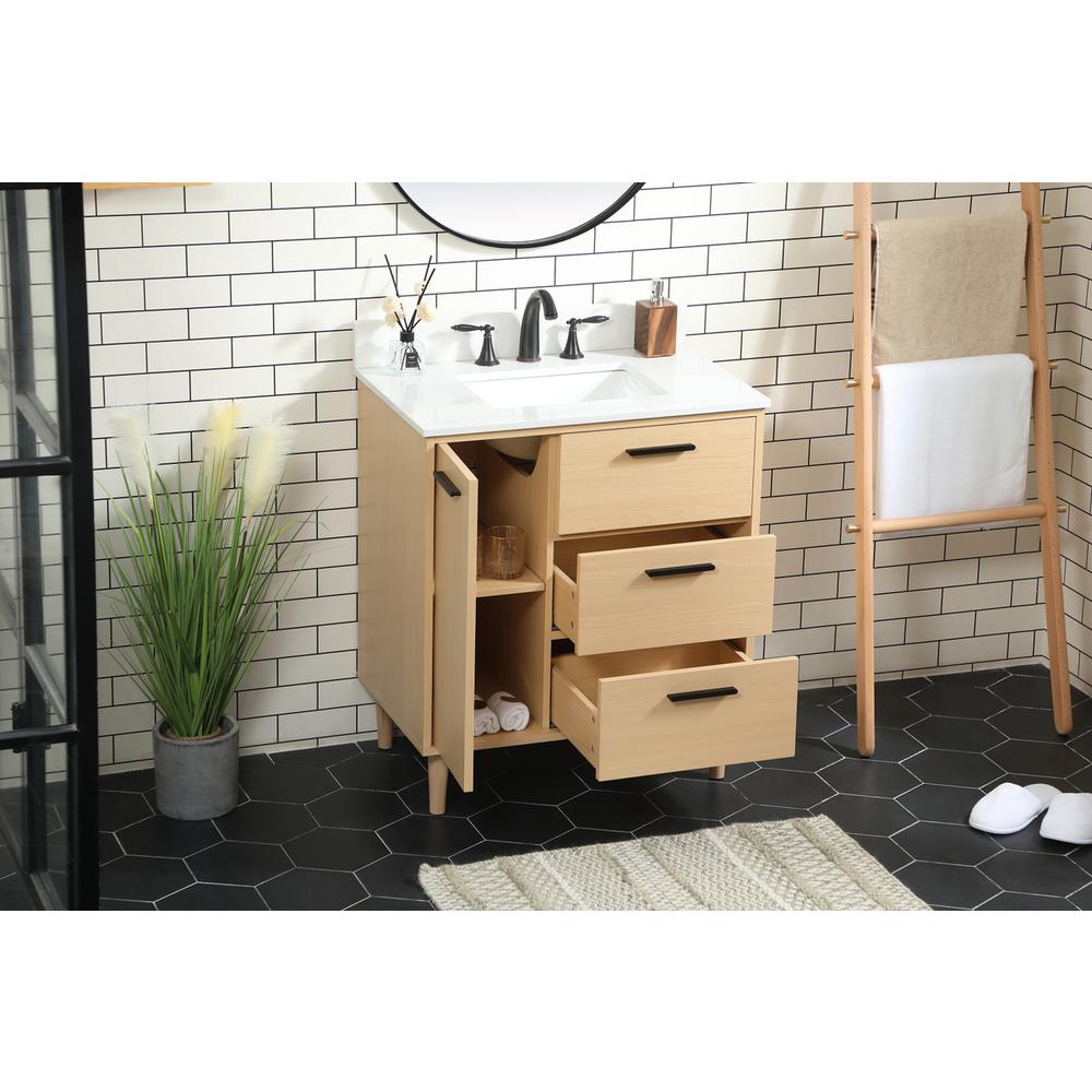 30 inch bathroom vanity in Maple with backsplash. Picture 3