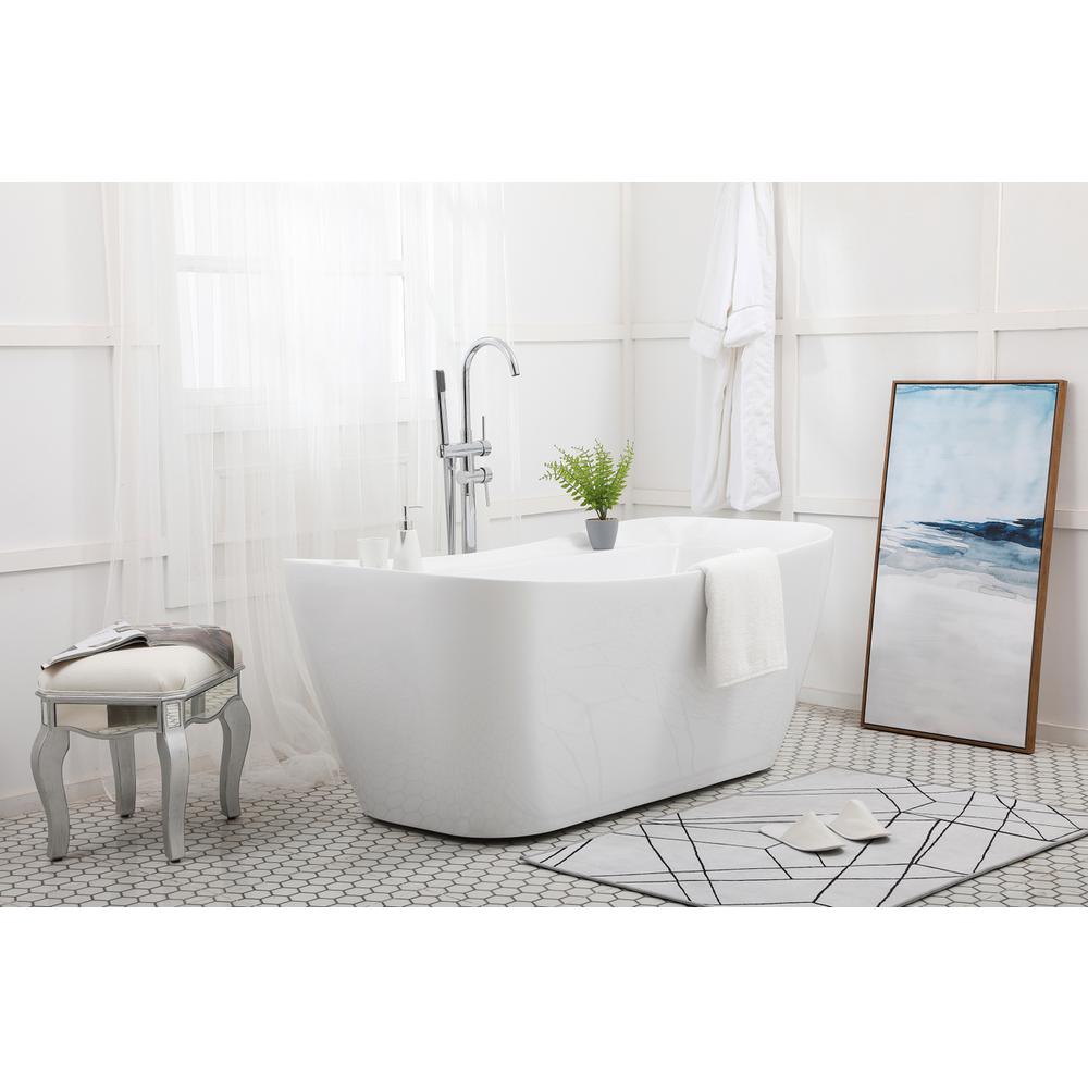 59 inch soaking bathtub in glossy white. Picture 2