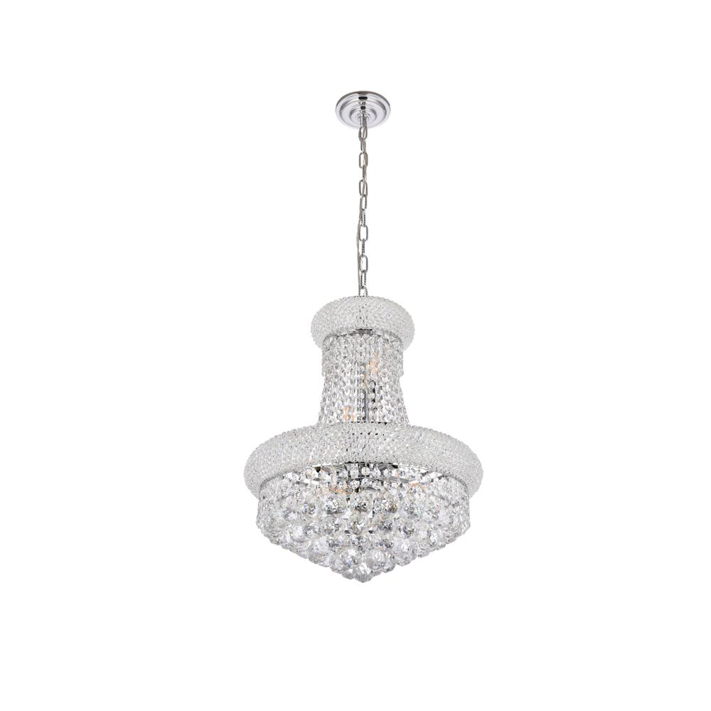Primo 8 light Chrome Pendant Clear Royal Cut Crystal. Picture 6