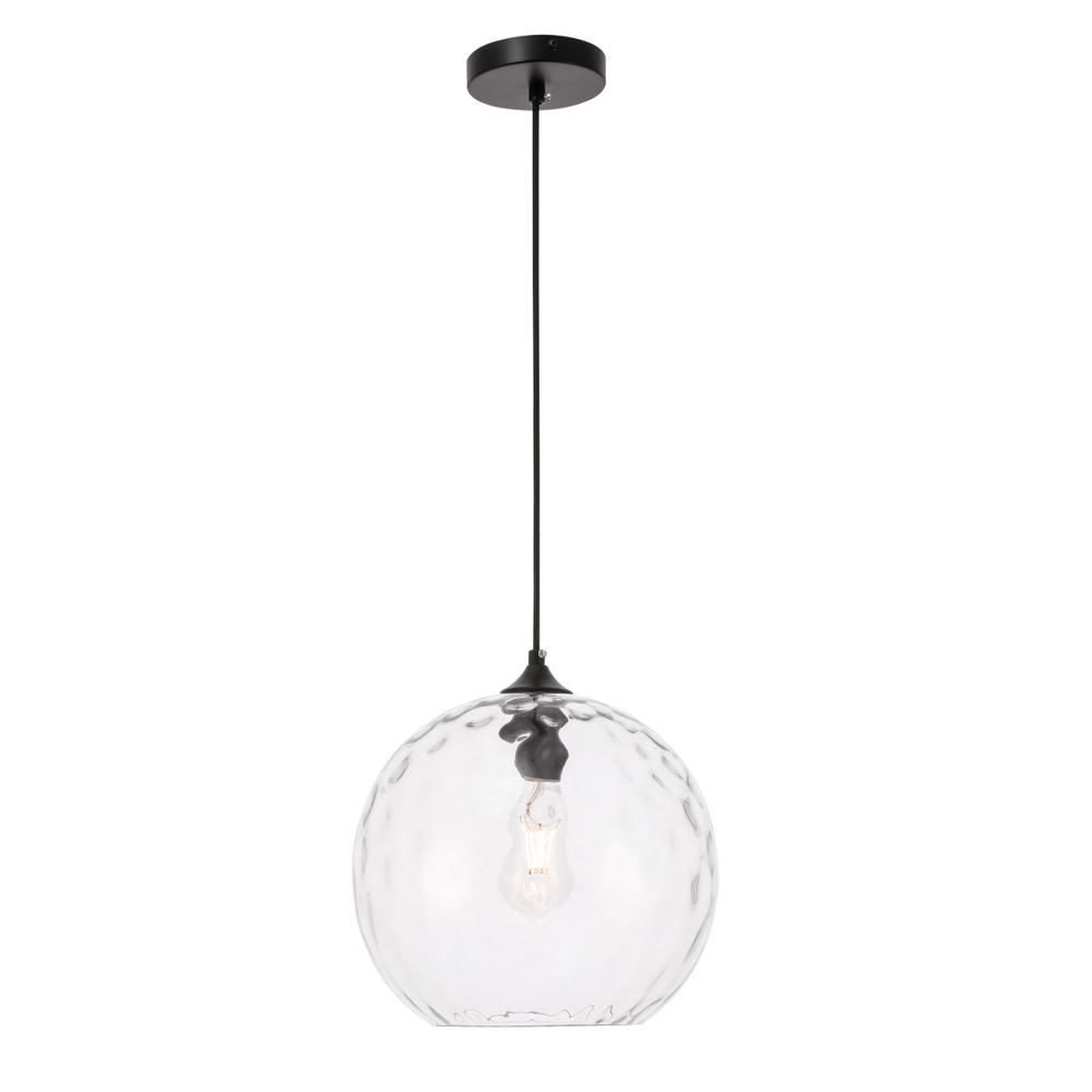 Gibson 1 light Black and Clear glass pendant. Picture 1
