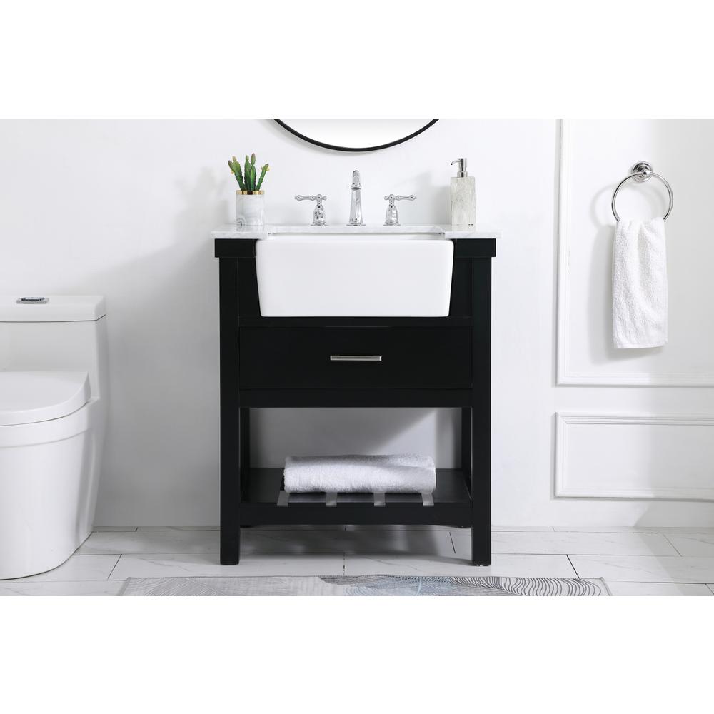 30 inch Single bathroom vanity in black. Picture 14