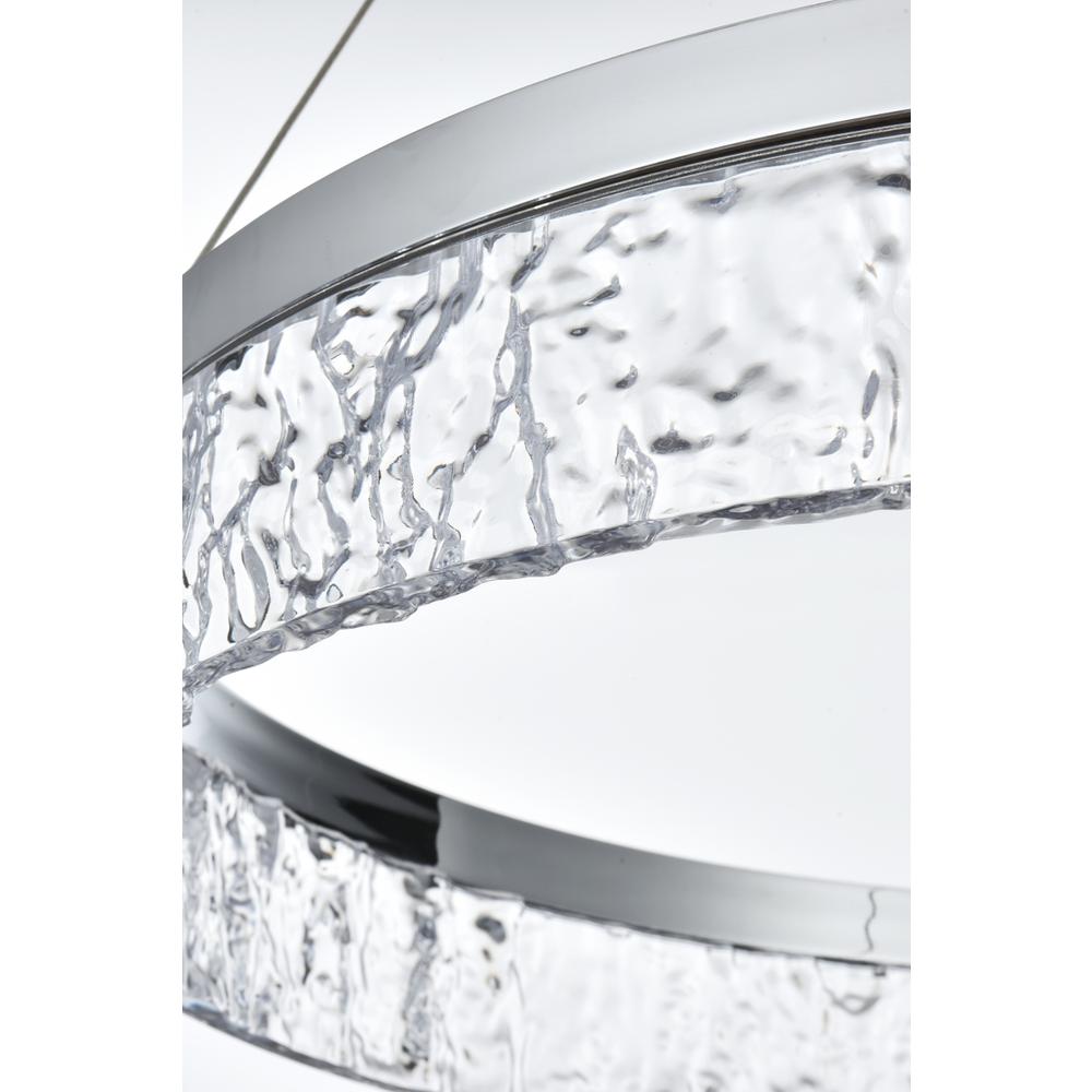 Linden 22 inch Adjustable LED chandelier in Chrome. Picture 6