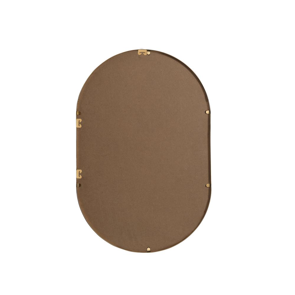 Metal Frame Oval Mirror 20x30 Inch in Brass. Picture 10