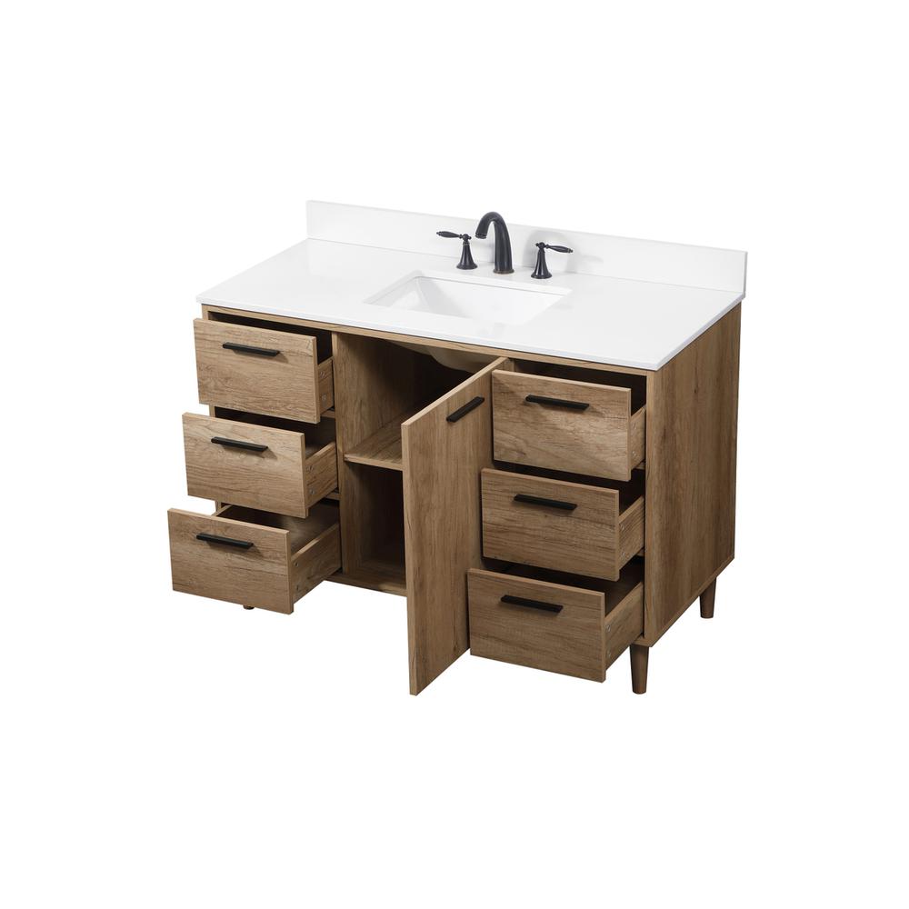 48 inch Single bathroom vanity in natural oak with backsplash. Picture 9
