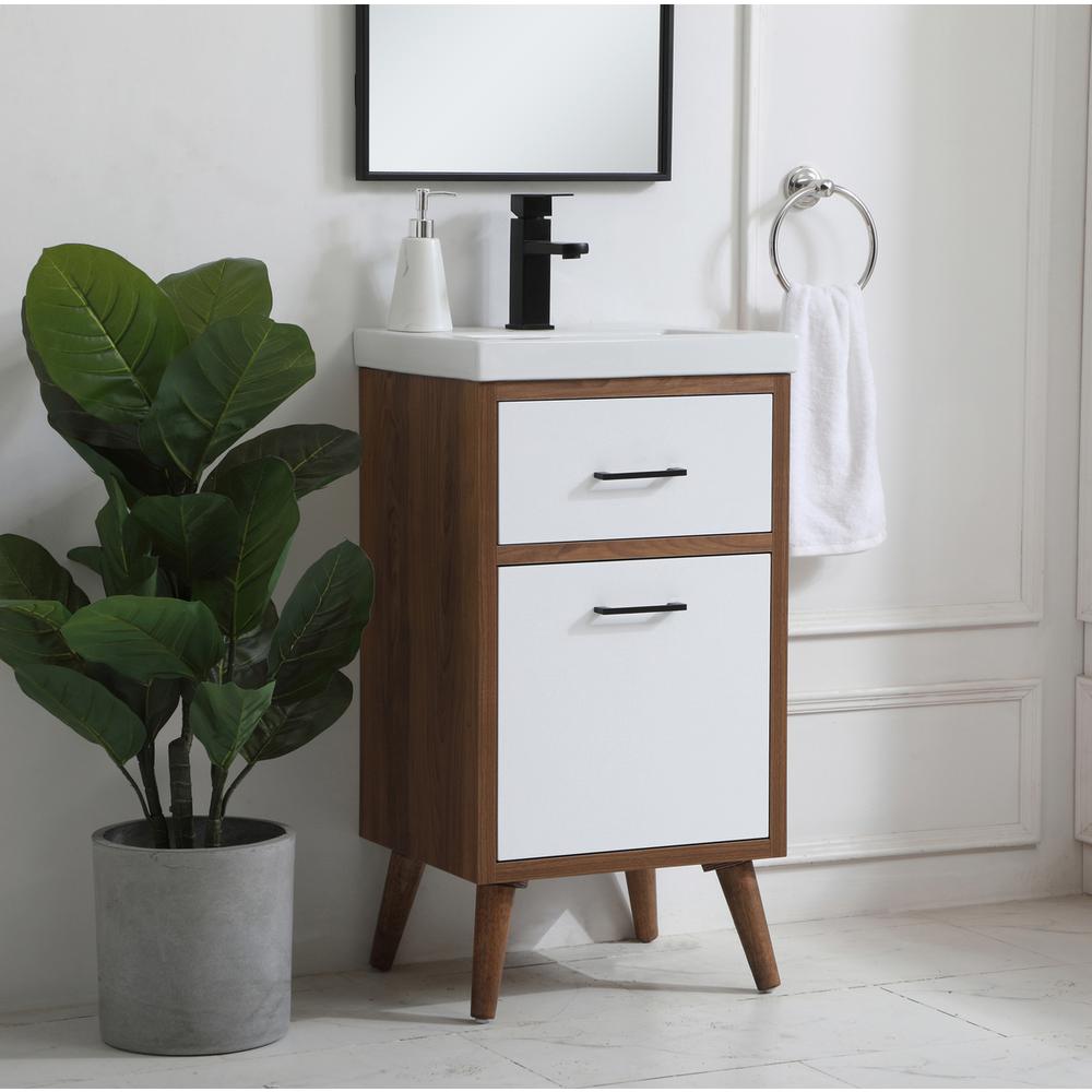 18 inch bathroom vanity in matte white. Picture 2