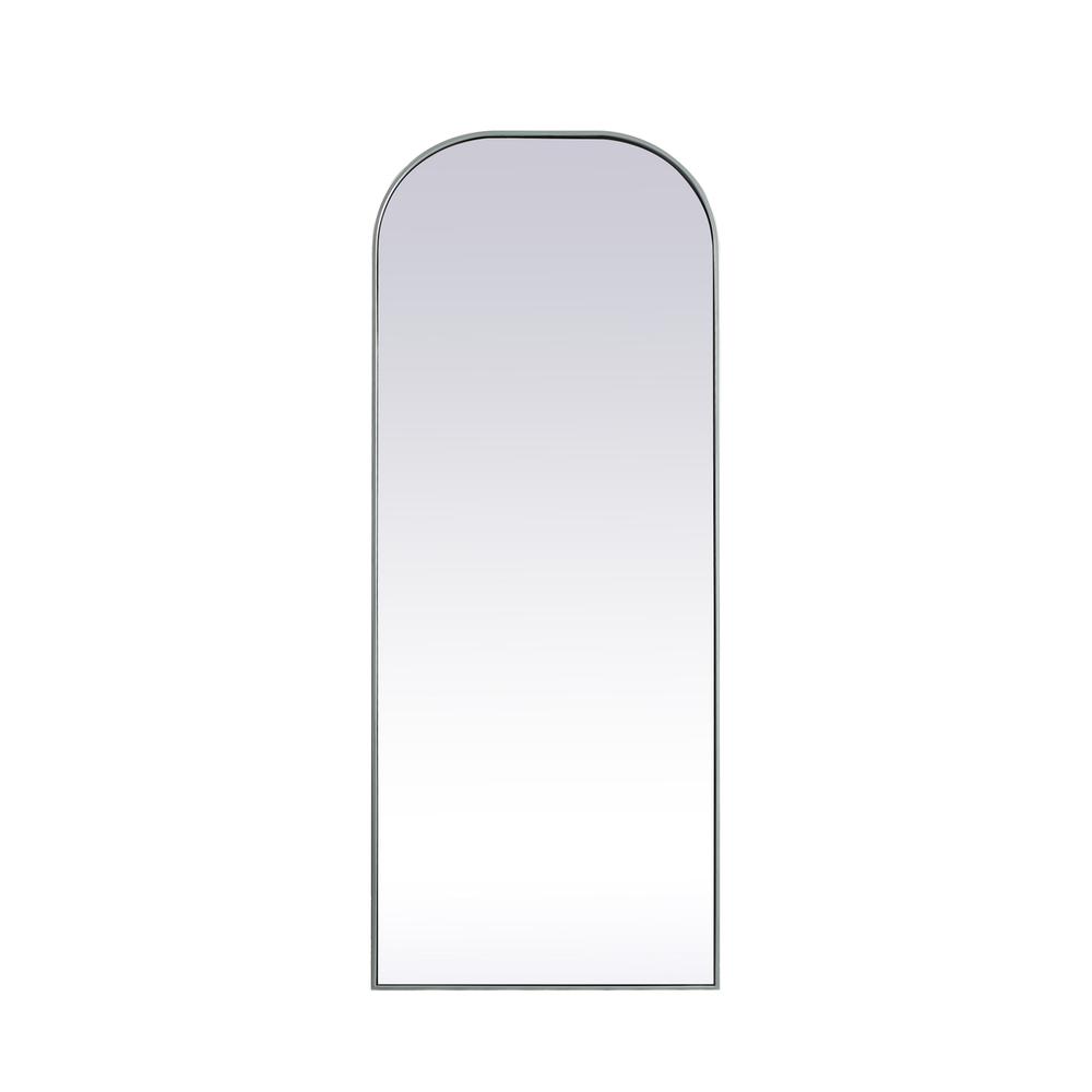 Metal Frame Arch Full Length Mirror 28x74 Inch in Silver. Picture 1