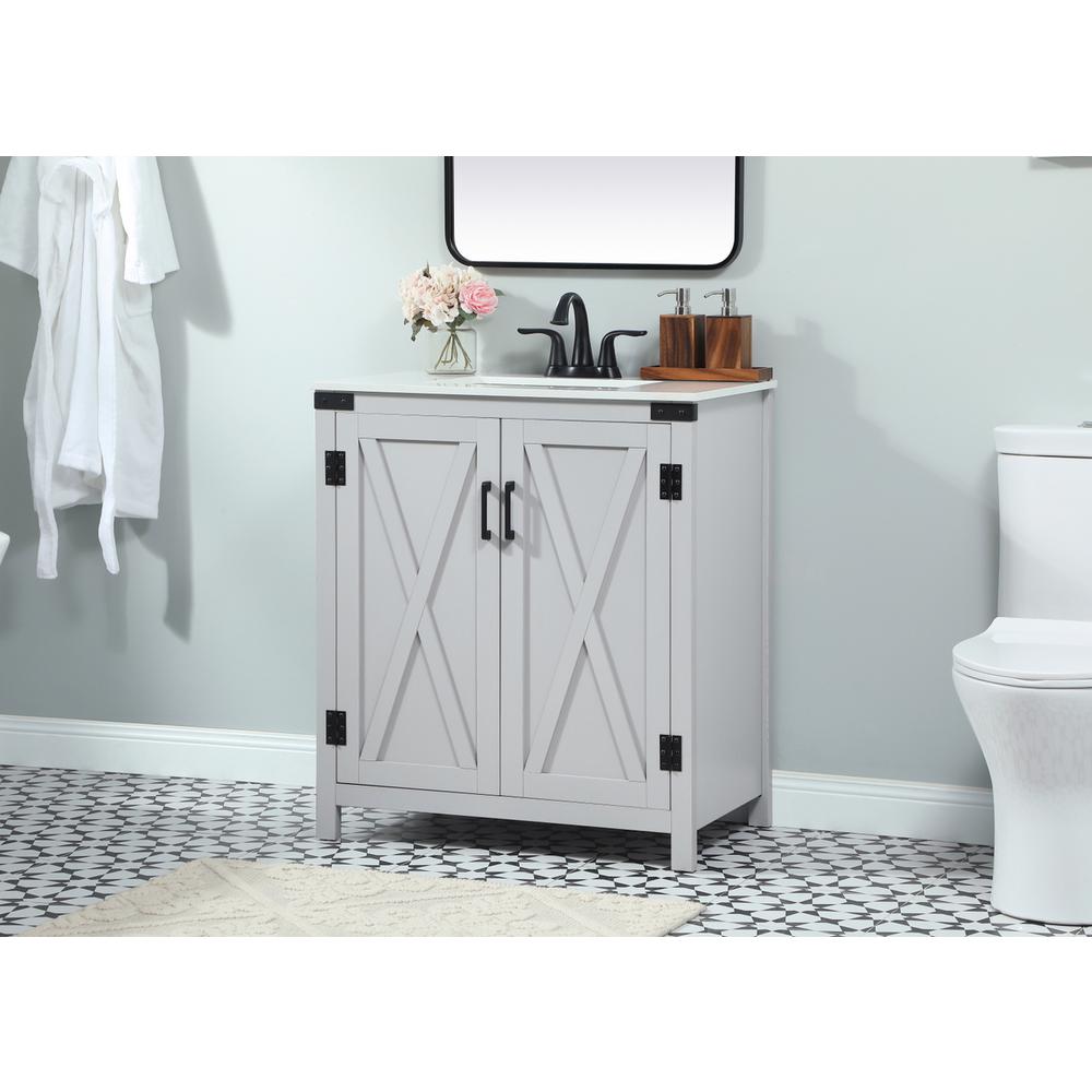30 inch Single bathroom vanity in grey. Picture 2