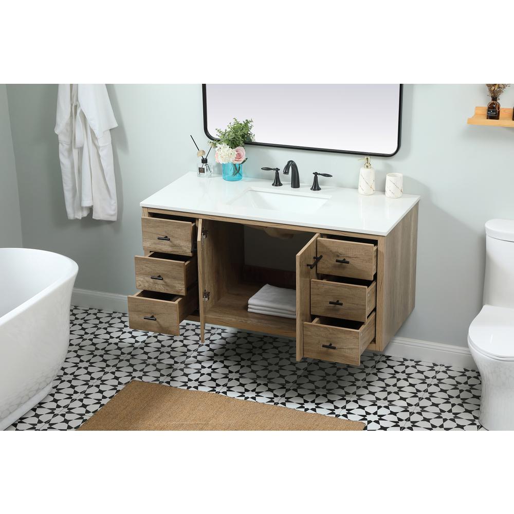 48 inch Single bathroom vanity in natural oak. Picture 6