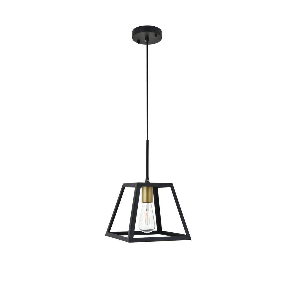 Resolute 1 light brass and black Pendant. Picture 4