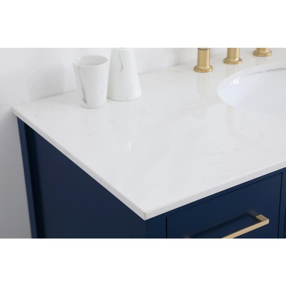 48 inch Single Bathroom Vanity in Blue. Picture 5