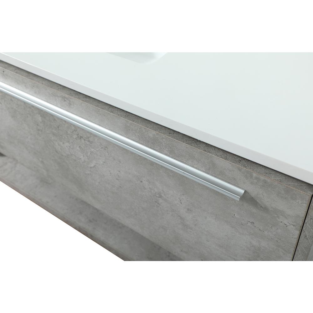 40 inch Single bathroom vanity in concrete grey with backsplash. Picture 12