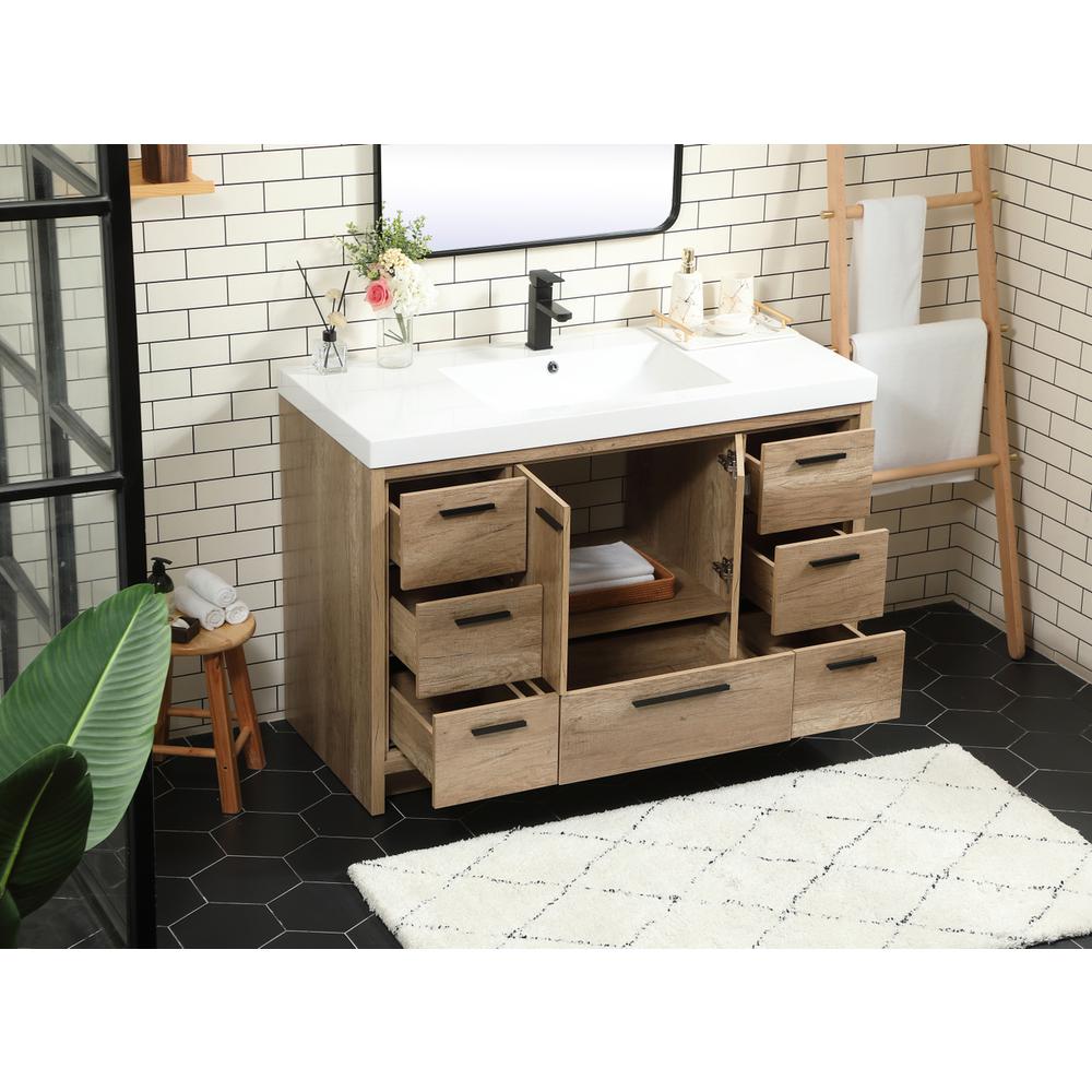 48 inch Single bathroom vanity in natural oak. Picture 3