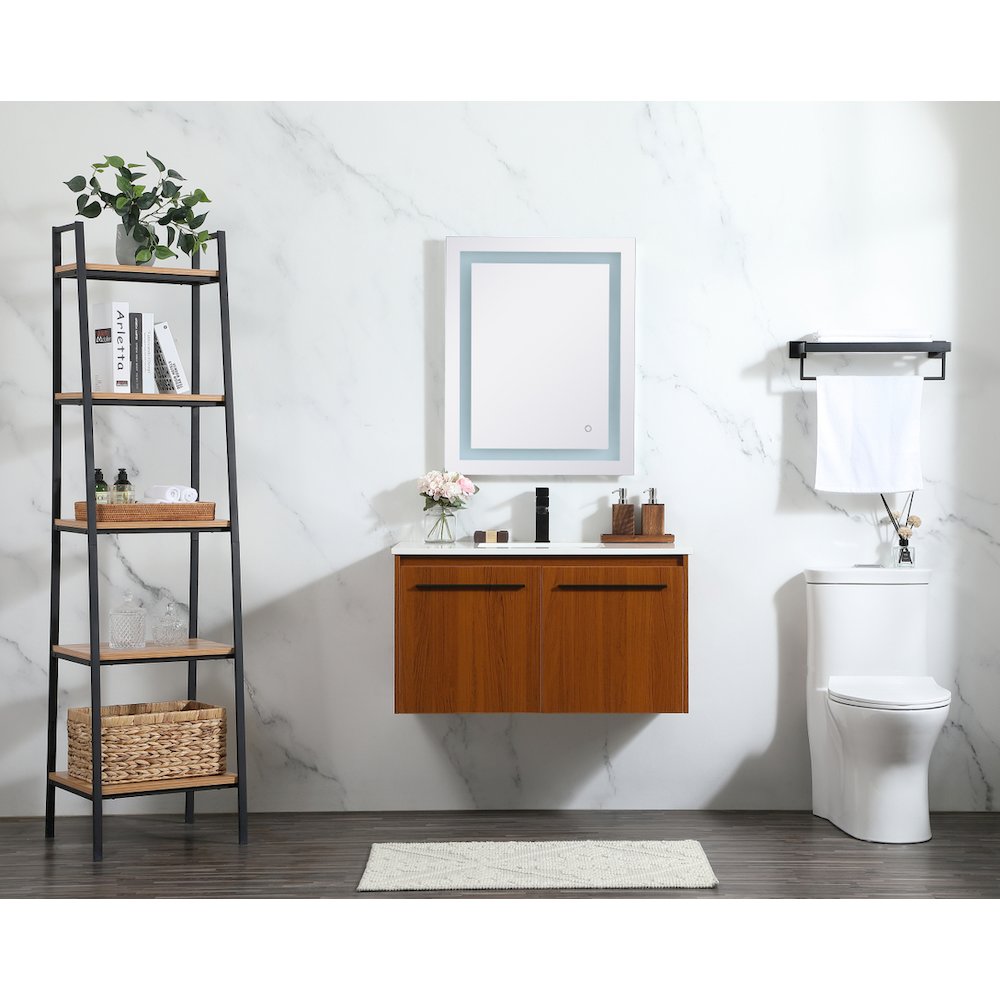 36 Inch Single Bathroom Vanity In Teak. Picture 5