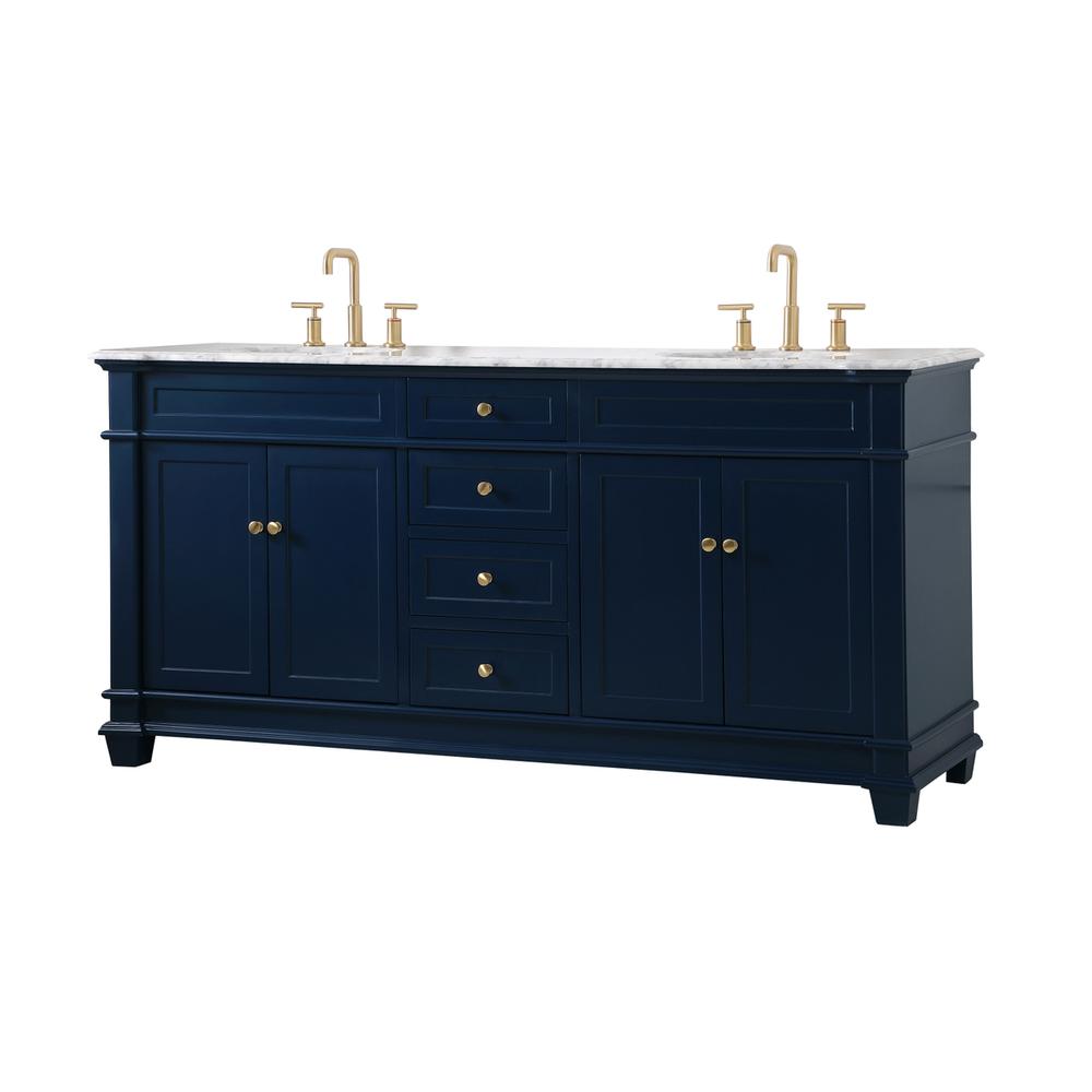 72 inch Double Bathroom Vanity set in Blue. Picture 7