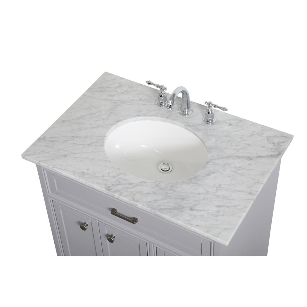 32 inch Single bathroom vanity in grey. Picture 9
