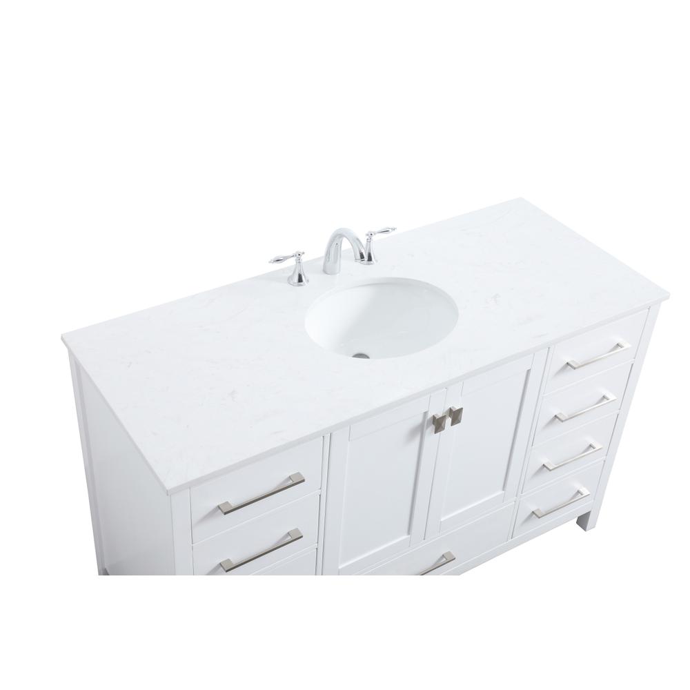 54 Inch SIngle Bathroom Vanity In White. Picture 10