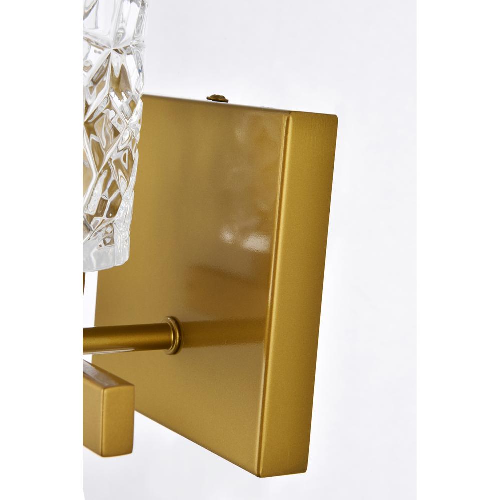 Cassie 1 light bath sconce in brass with clear shade. Picture 4