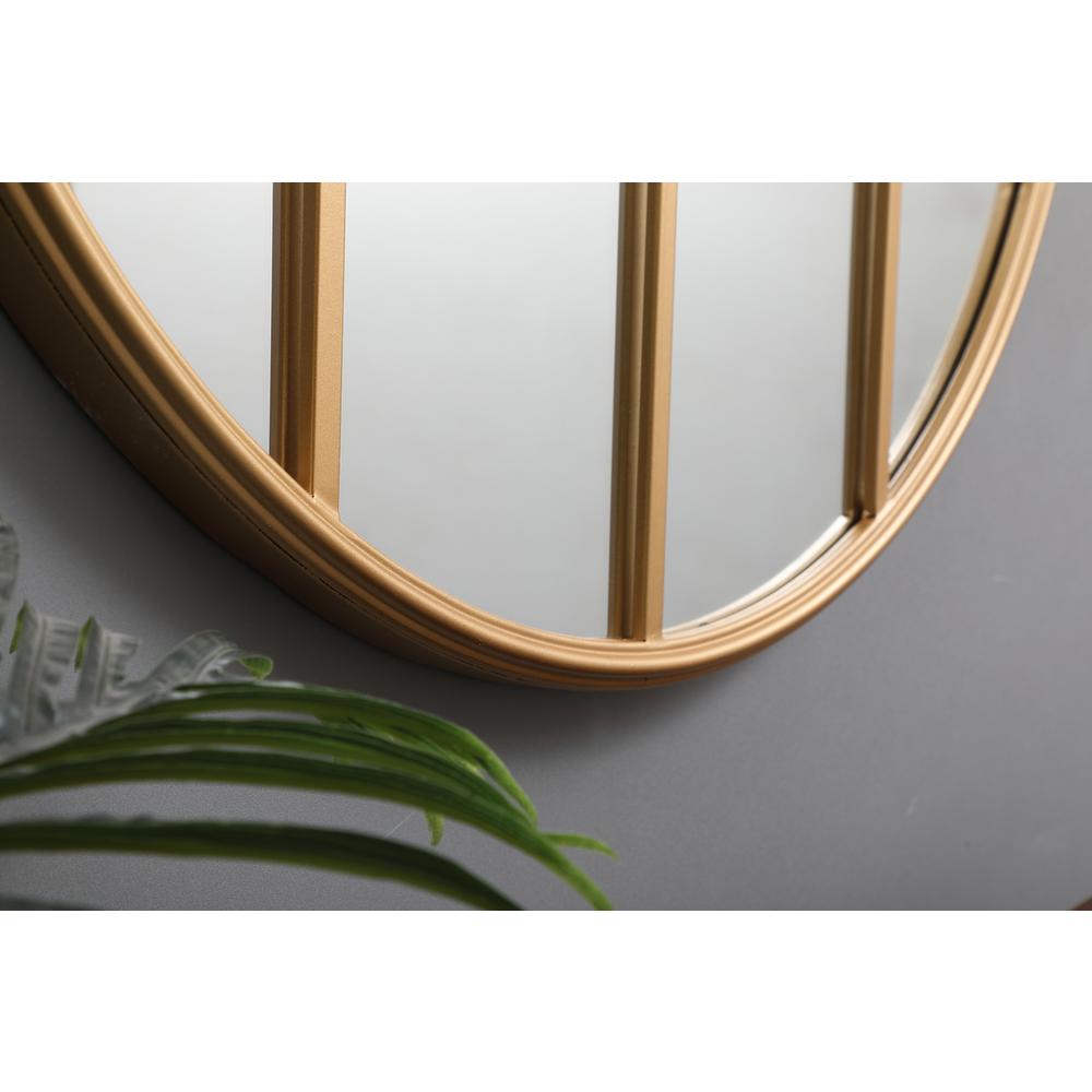 Metal windowpane mirror 32 inch x 32 inch in Brass. Picture 4
