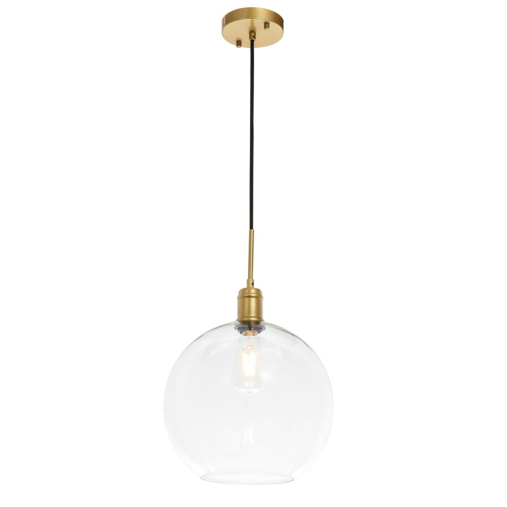 Emett 1 light Brass and Clear glass pendant. Picture 5