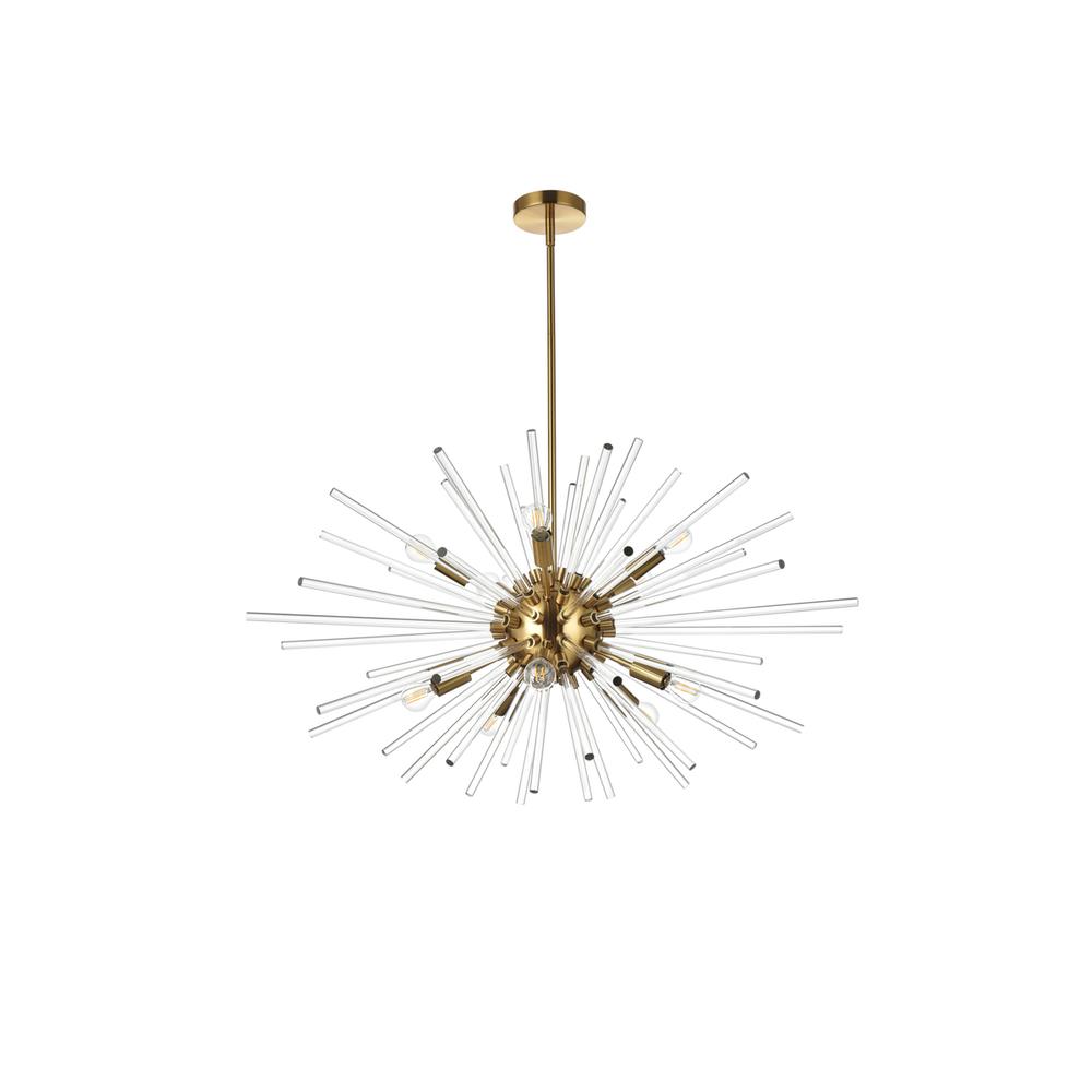 Sienna 36 inch crystal rod pendant in gold. Picture 6
