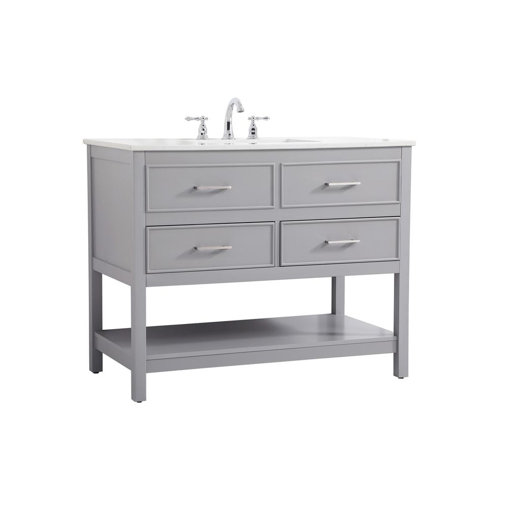 42 inch Single bathroom vanity in gray. Picture 7