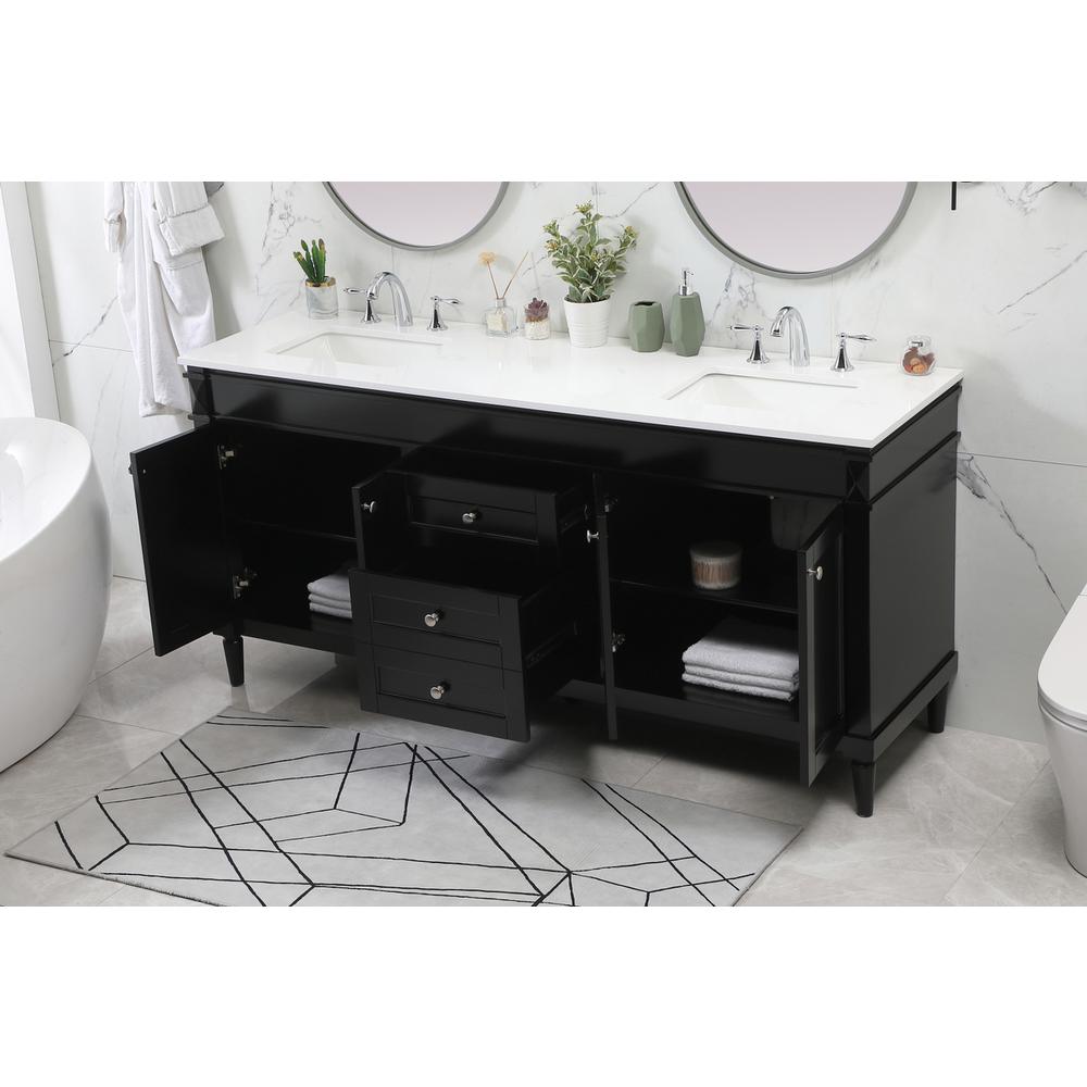 72 inch double bathroom vanity in black. Picture 3