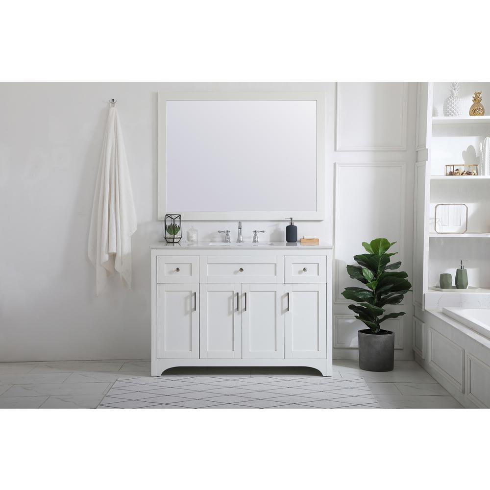 48 inch Single Bathroom Vanity in White. Picture 6
