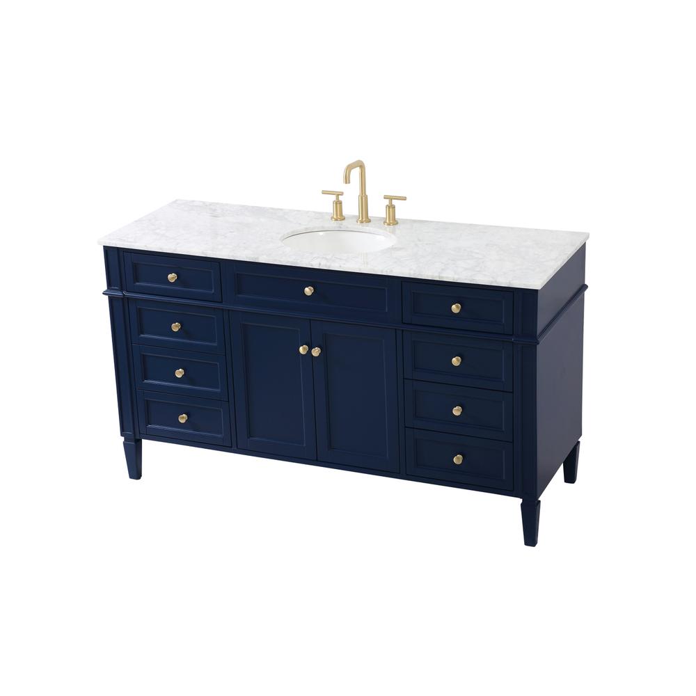 60 inch Single bathroom vanity in blue. Picture 8