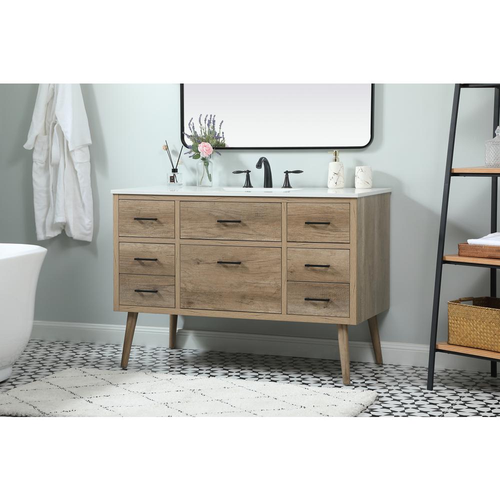 48 inch Single bathroom vanity in natural oak. Picture 3