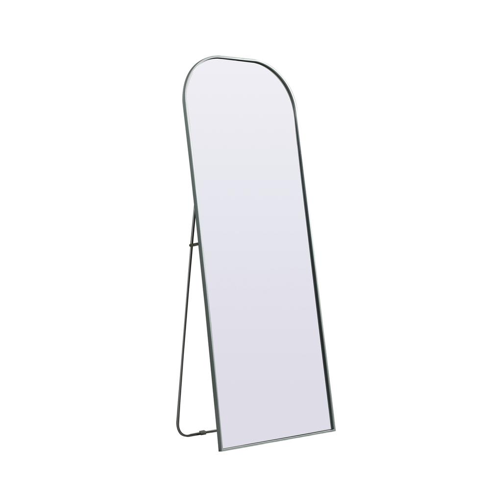 Metal Frame Arch Full Length Mirror 28x74 Inch in Silver. Picture 6