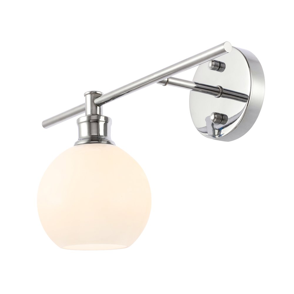 Collier 1 Light Chrome And Frosted White Glass Left Wall Sconce. Picture 5